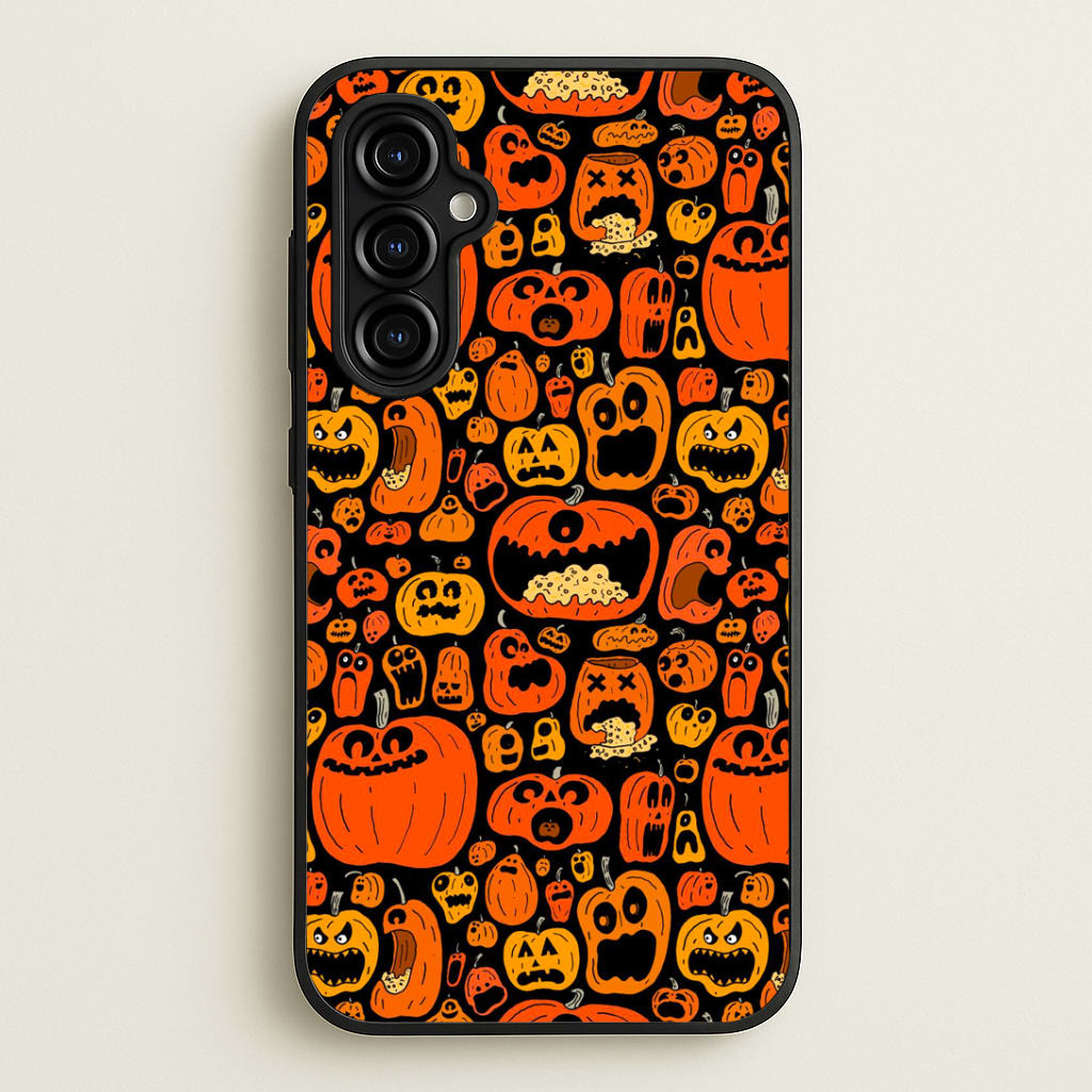 Scary Pumpkin Halloween Pattern Phone Case