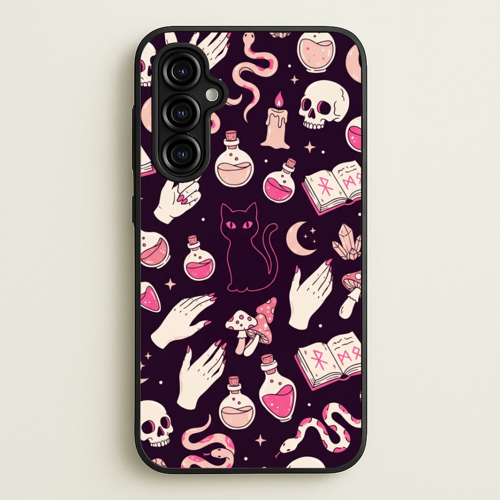 Black Witchy Doodles Phone Case