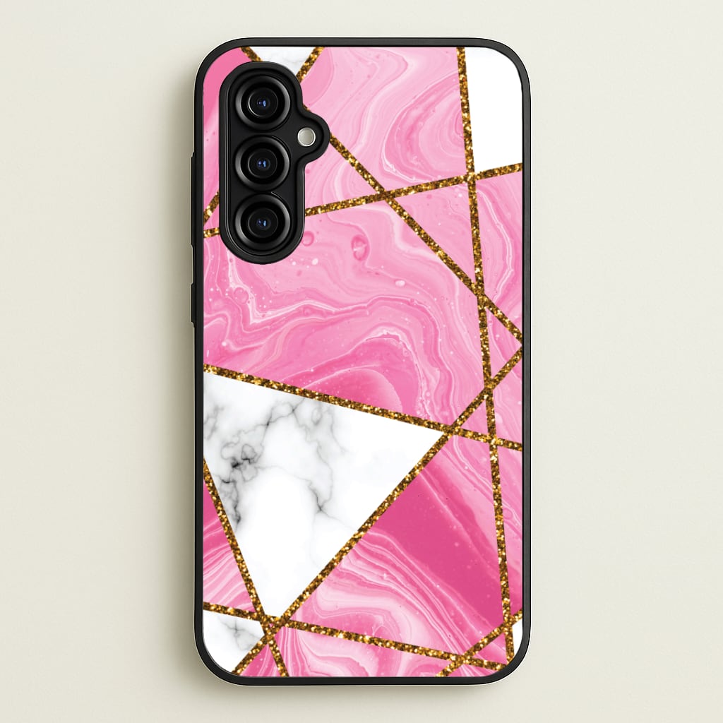 Pink Marble And Gold Collage Phone Case
