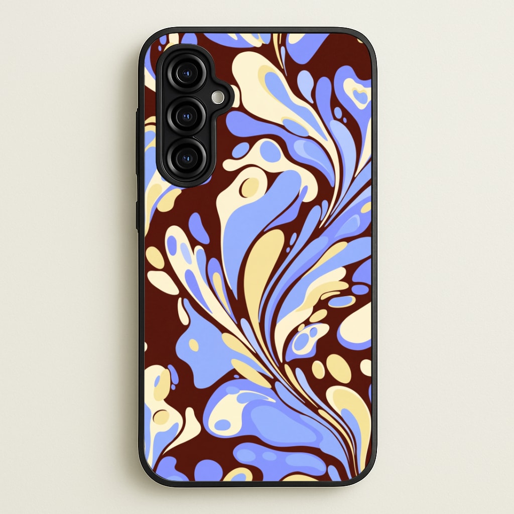 Blue, Yellow & Brown Marble Swirl Phone Case
