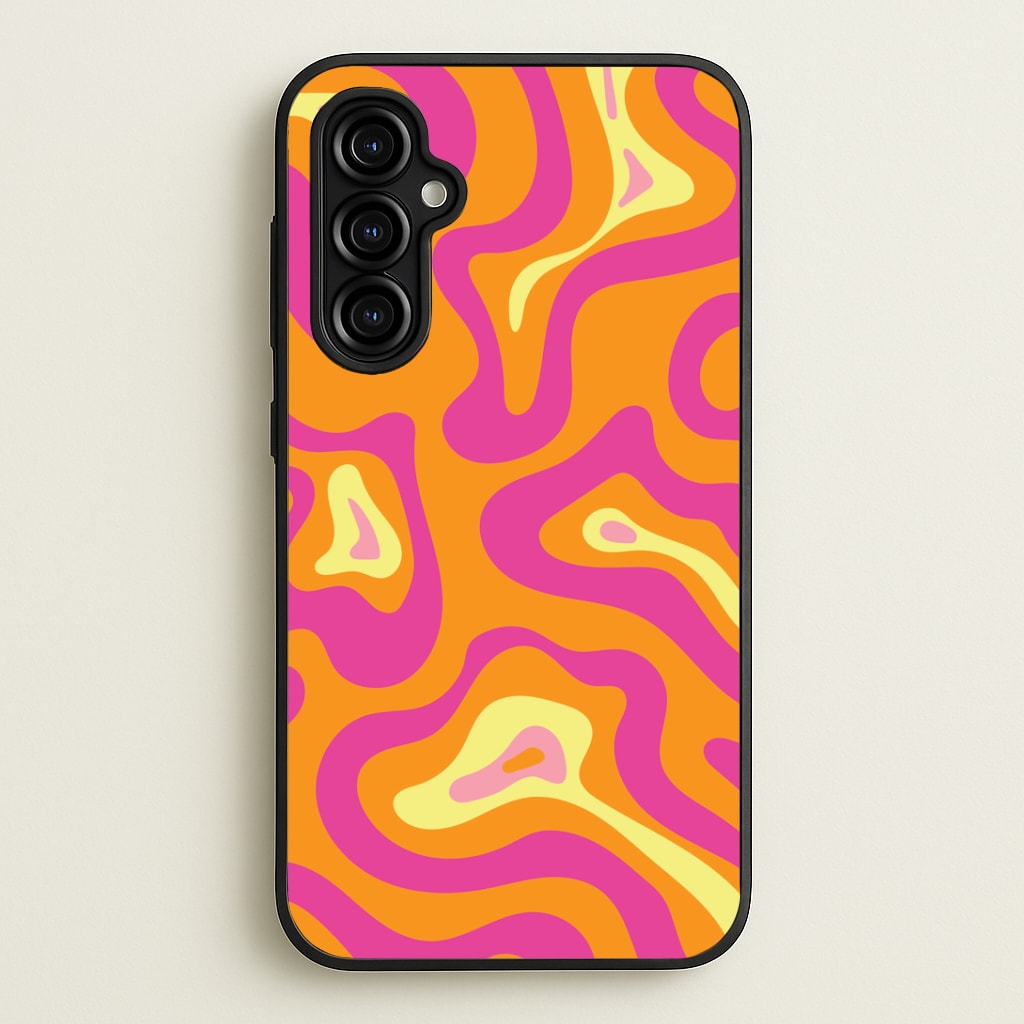 Orange And Pink Psychedelic Pattern Phone Case