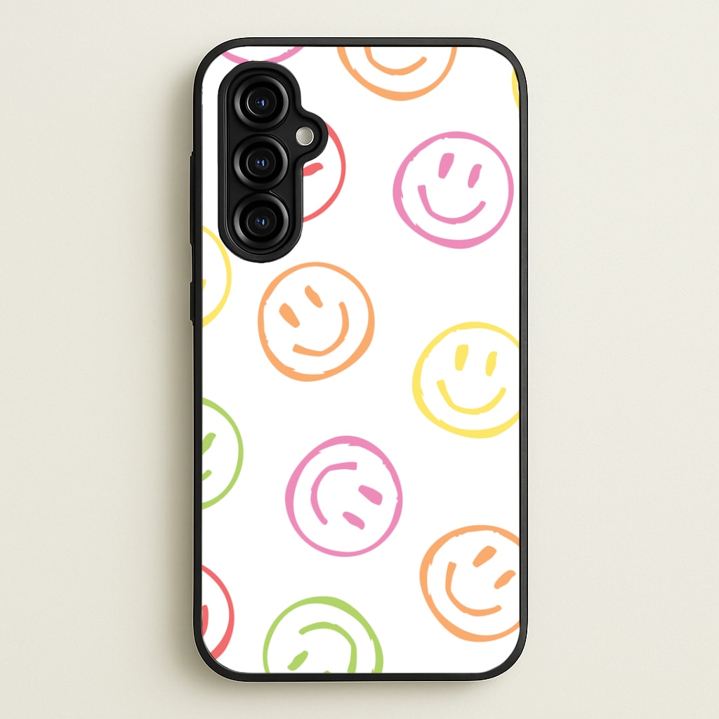 Colourful Sketched Smileys Pattern Phone Case