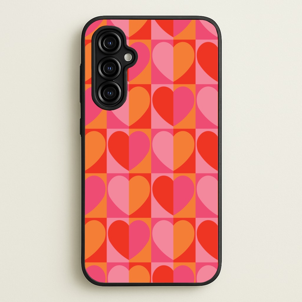 Sunset Hearts Pattern Phone Case