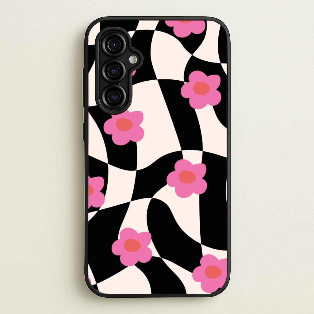 Checkboard Flowers - Trippy Patterns Phone Case
