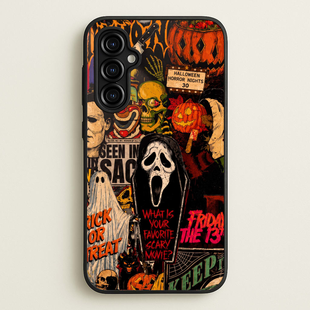 Horror Movie Sticker Collage Phone Case