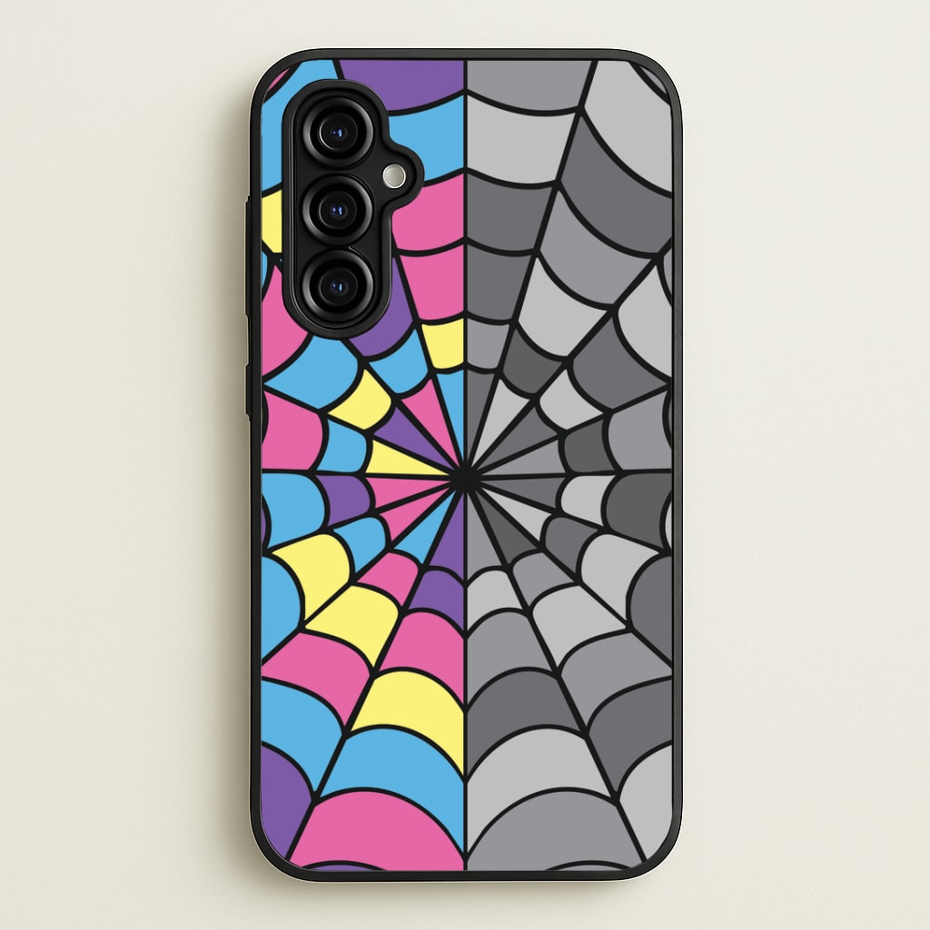 Colourful And Gray Spiderweb Phone Case