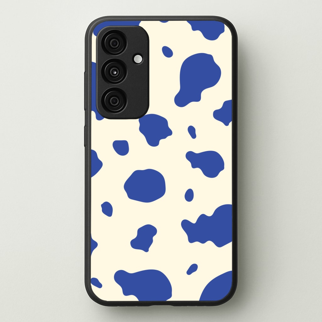 Blue Cow Print Phone Case