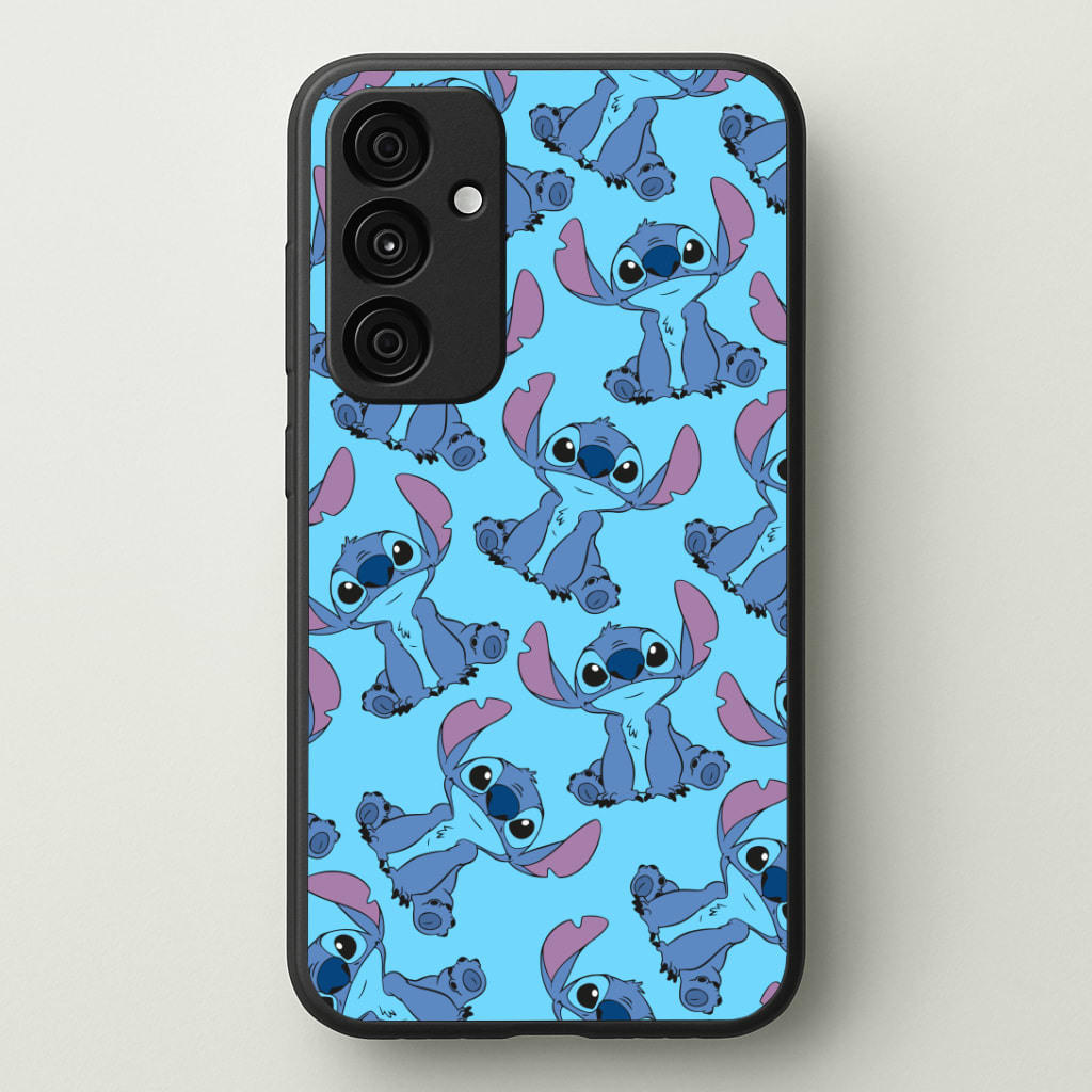 Cute Alien Blue Pattern Phone Case - Galaxy A55 / Standard
