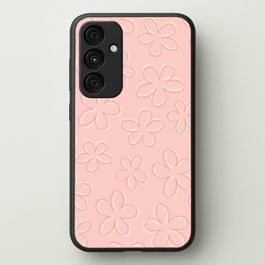Abstract Flower Outlines Pattern Phone Case