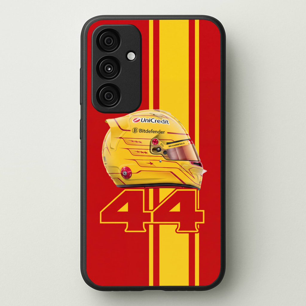 Red & Yellow 44 Helmet - Hamilton Phone Case