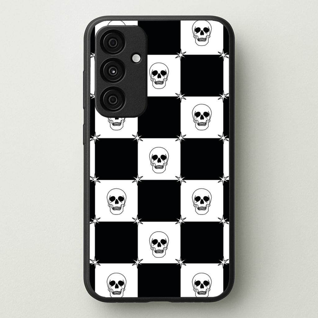 Checkered Skulls Pattern Phone Case