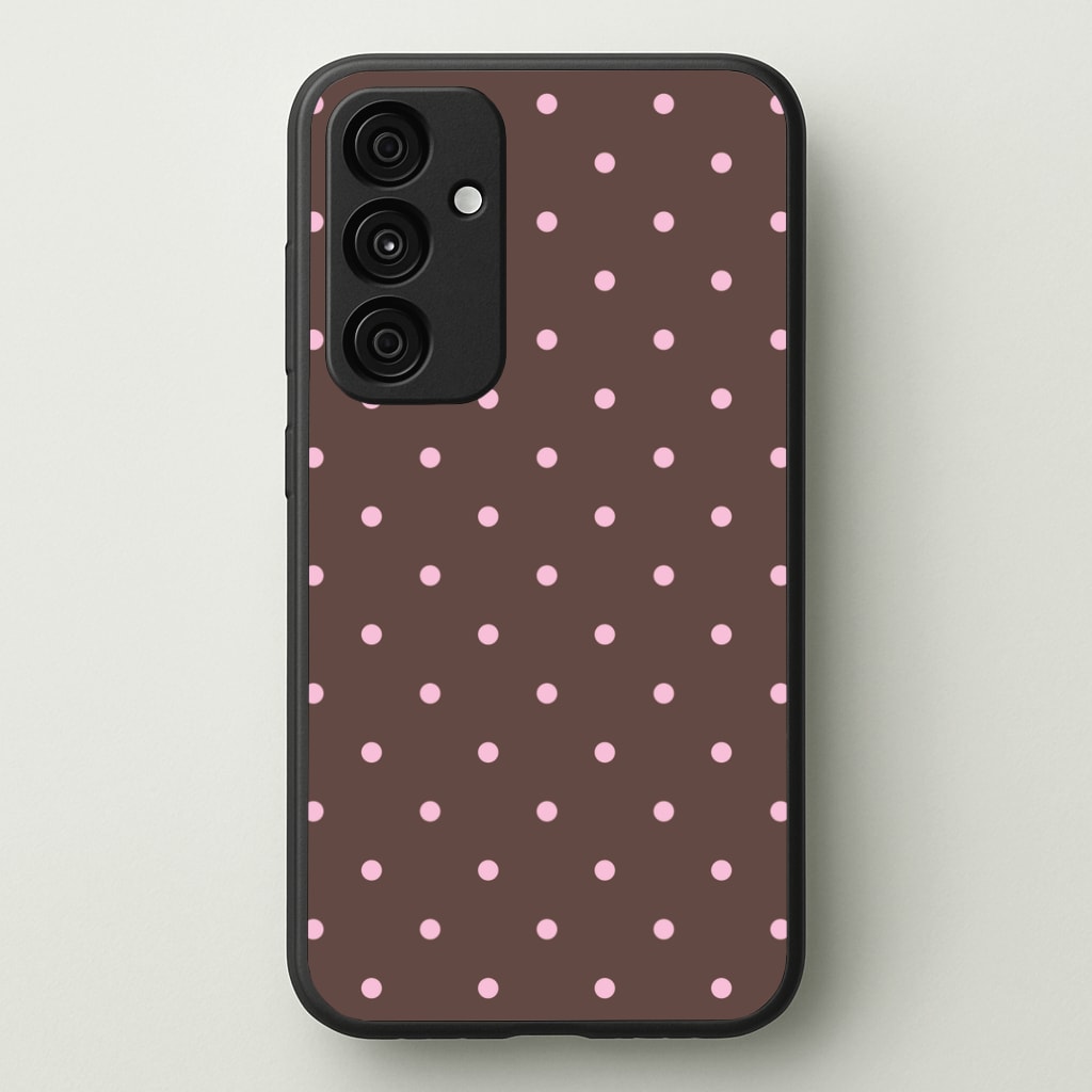 Chocolate & Strawberry Polka Dots Phone Case