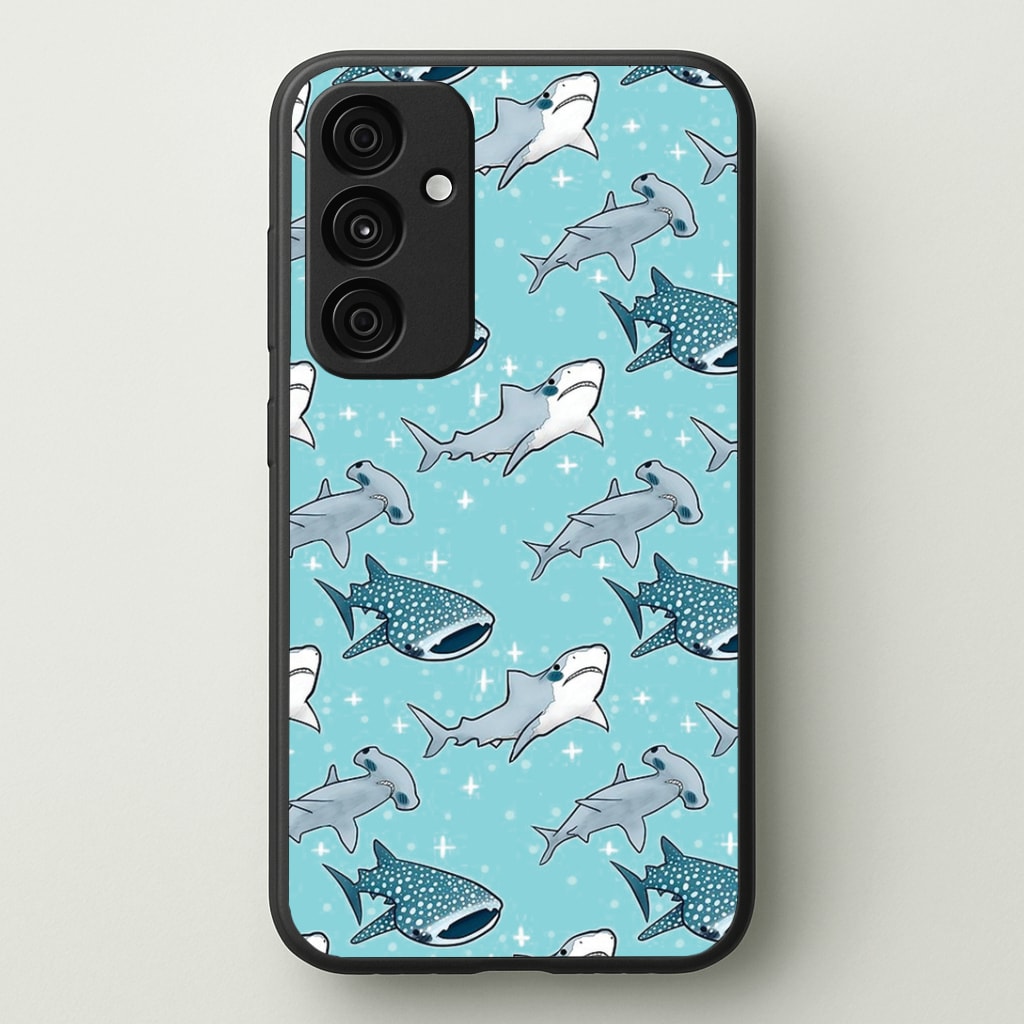 Shark Pattern Phone Case - Galaxy A55 / Standard