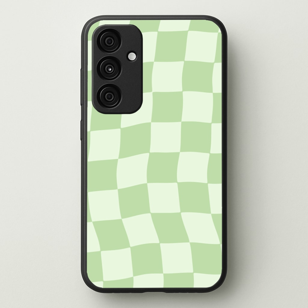Green Checkers Phone Case - Galaxy A55 / Standard