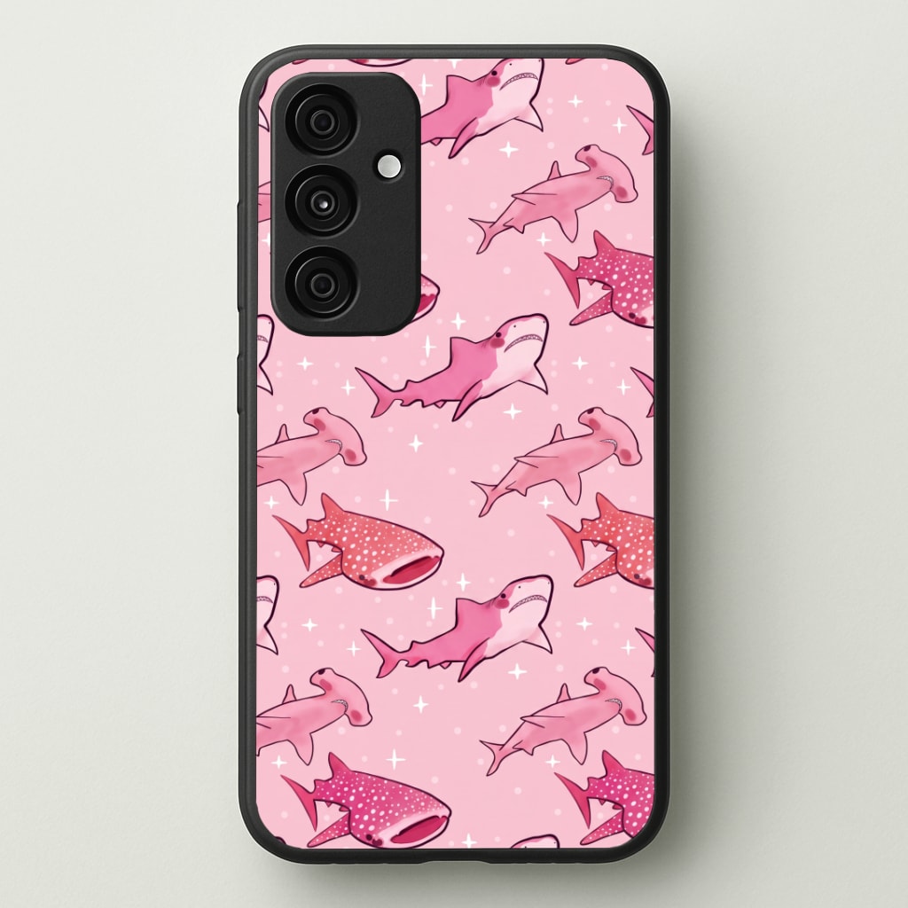 Pink Shark Pattern Phone Case