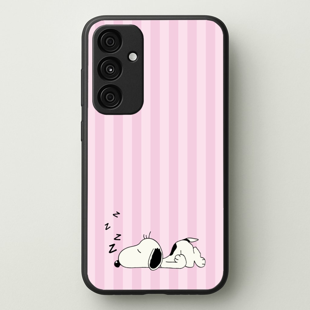 Pastel Stripes Cartoon Beagle Phone Case - Galaxy A55 / Standard