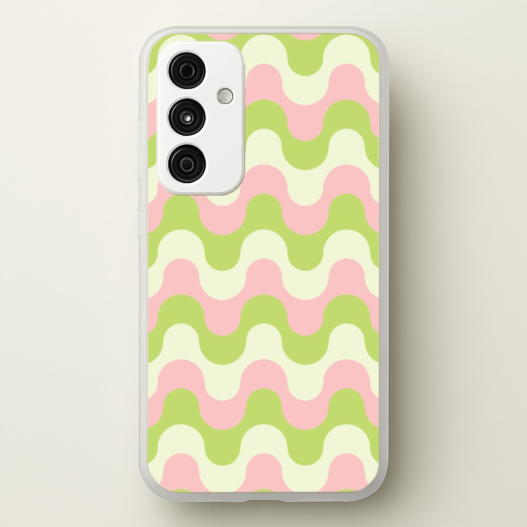 Green And Pink Retro Waves Pattern Phone Case