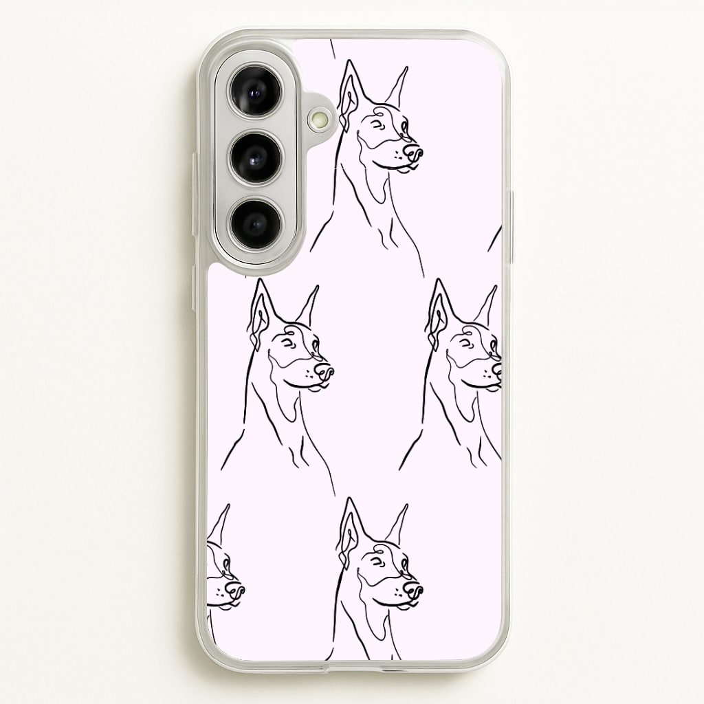 Dobermann Outline - Dog Pattern Phone Case
