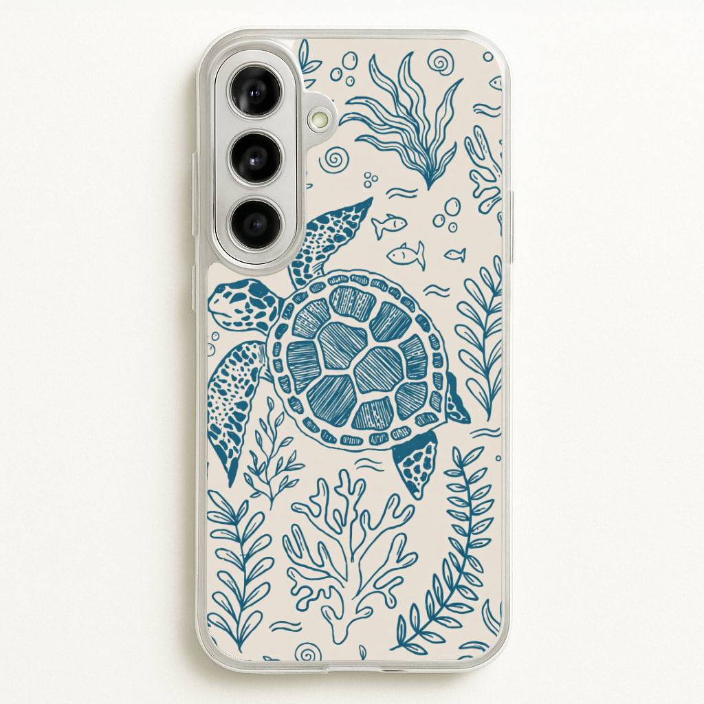 Teal Turtle Reef Phone Case