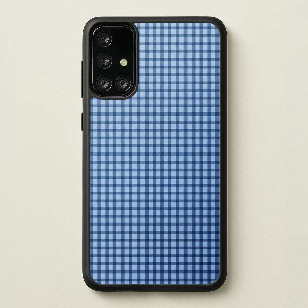 Back to Casics - Blue Gingham Weave Phone Case