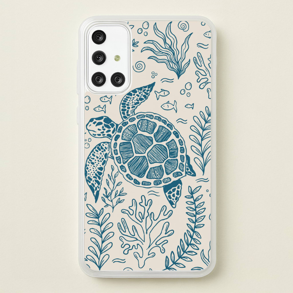 Teal Turtle Reef Phone Case