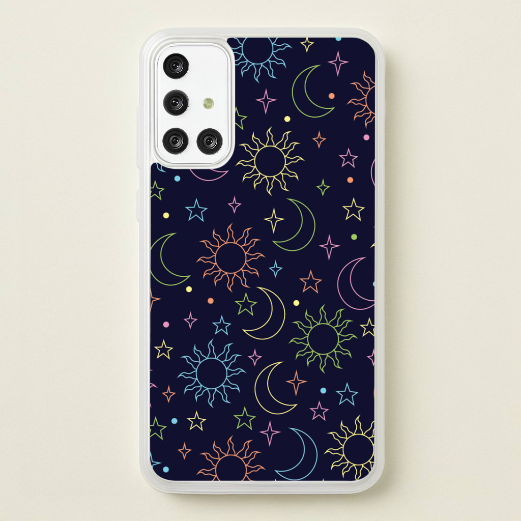 Sun, Moon And Stars Pattern Rainbow Phone Case