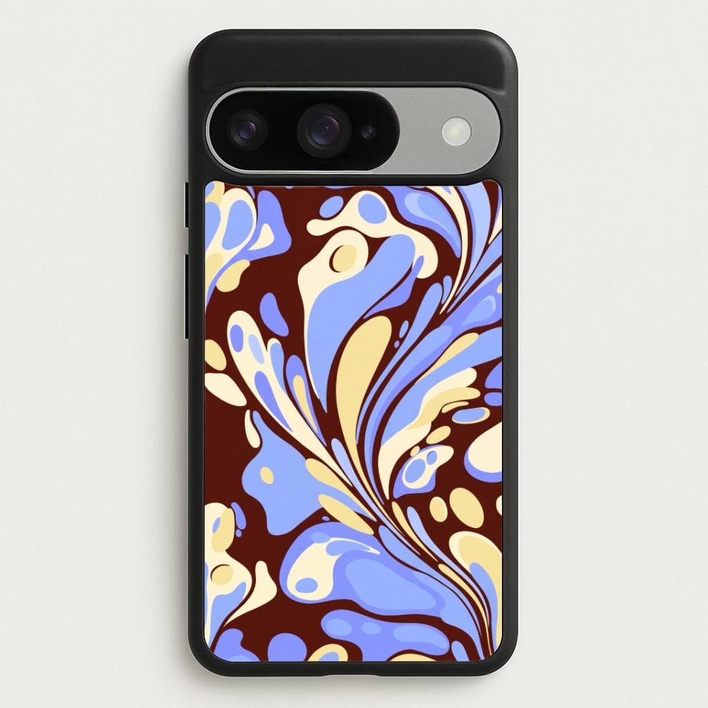 Blue, Yellow & Brown Marble Swirl Phone Case