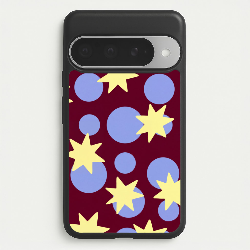 Butter Stars On Burgundy Phone Case