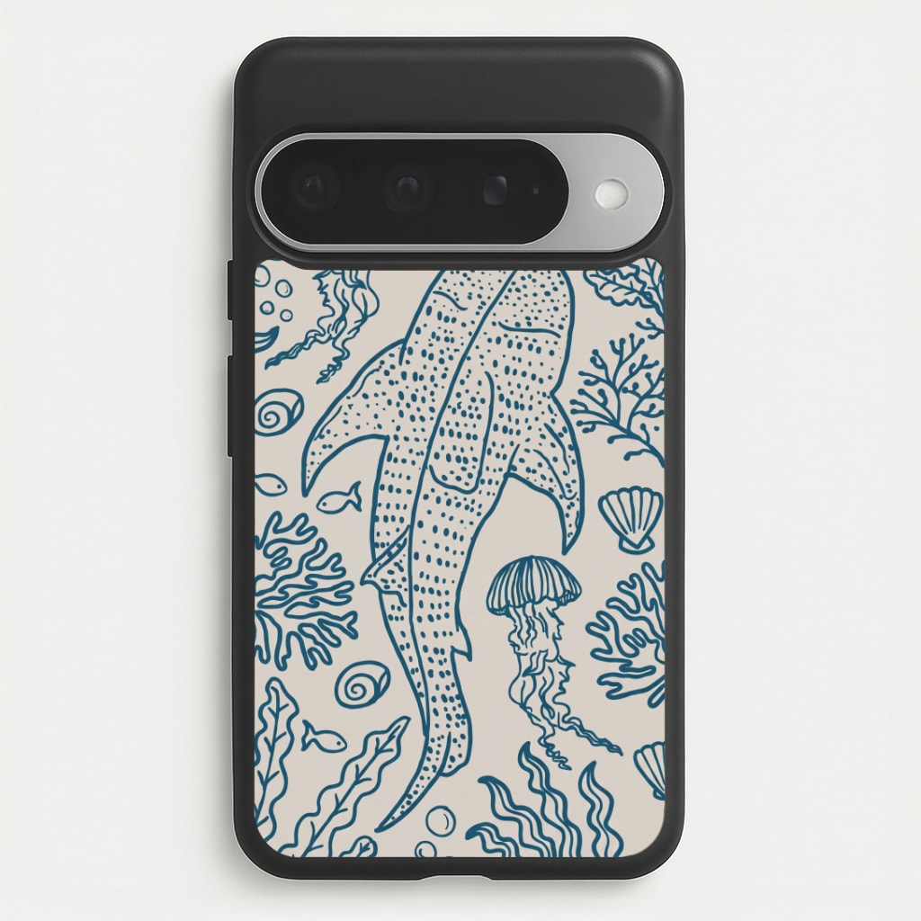 Teal Whale Shark Reef Phone Case