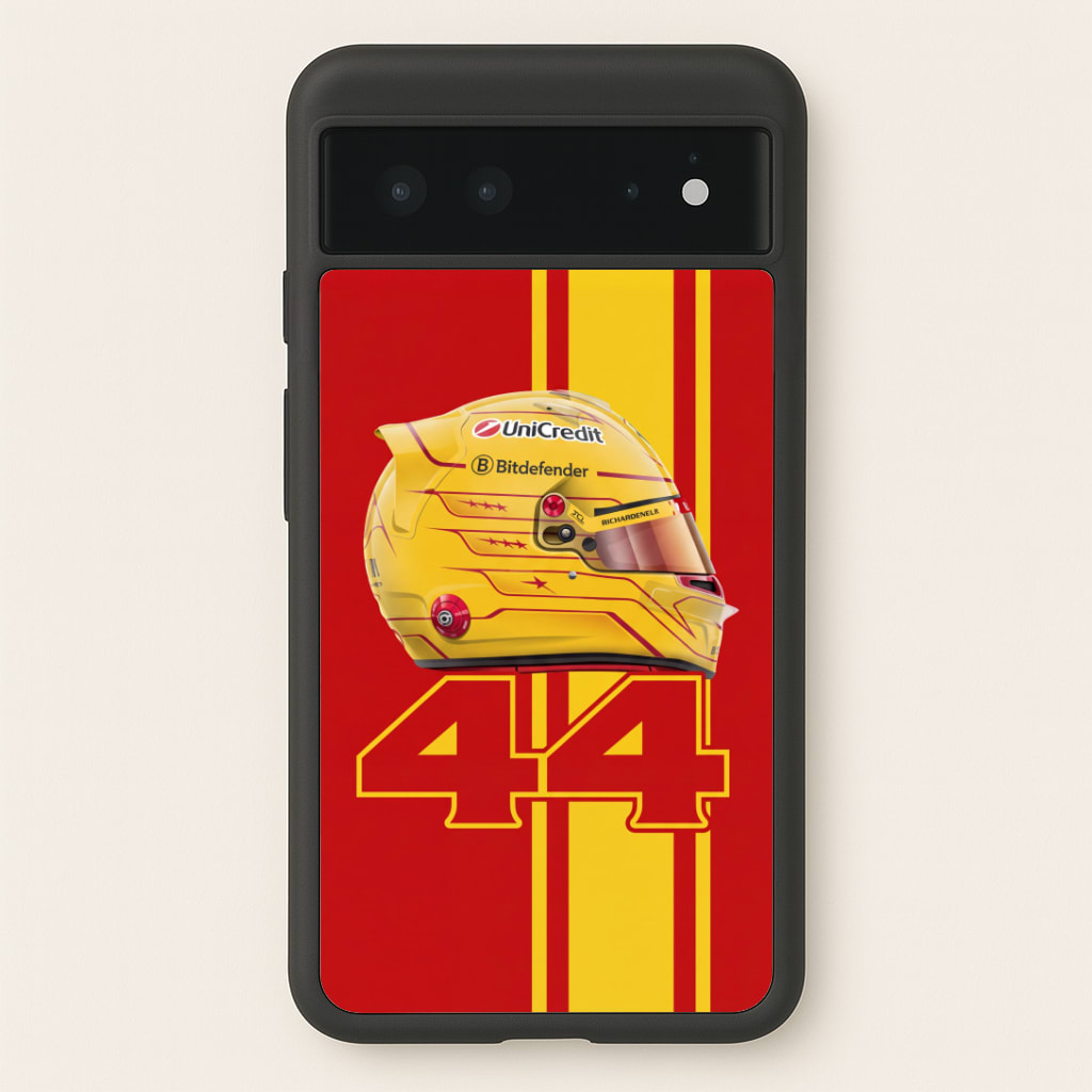 Red & Yellow 44 Helmet - Hamilton Phone Case