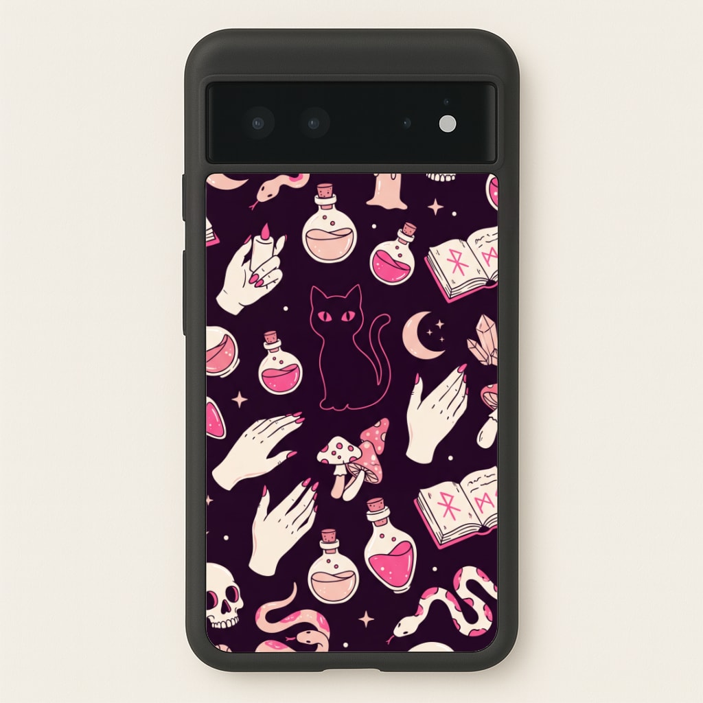 Black Witchy Doodles Phone Case