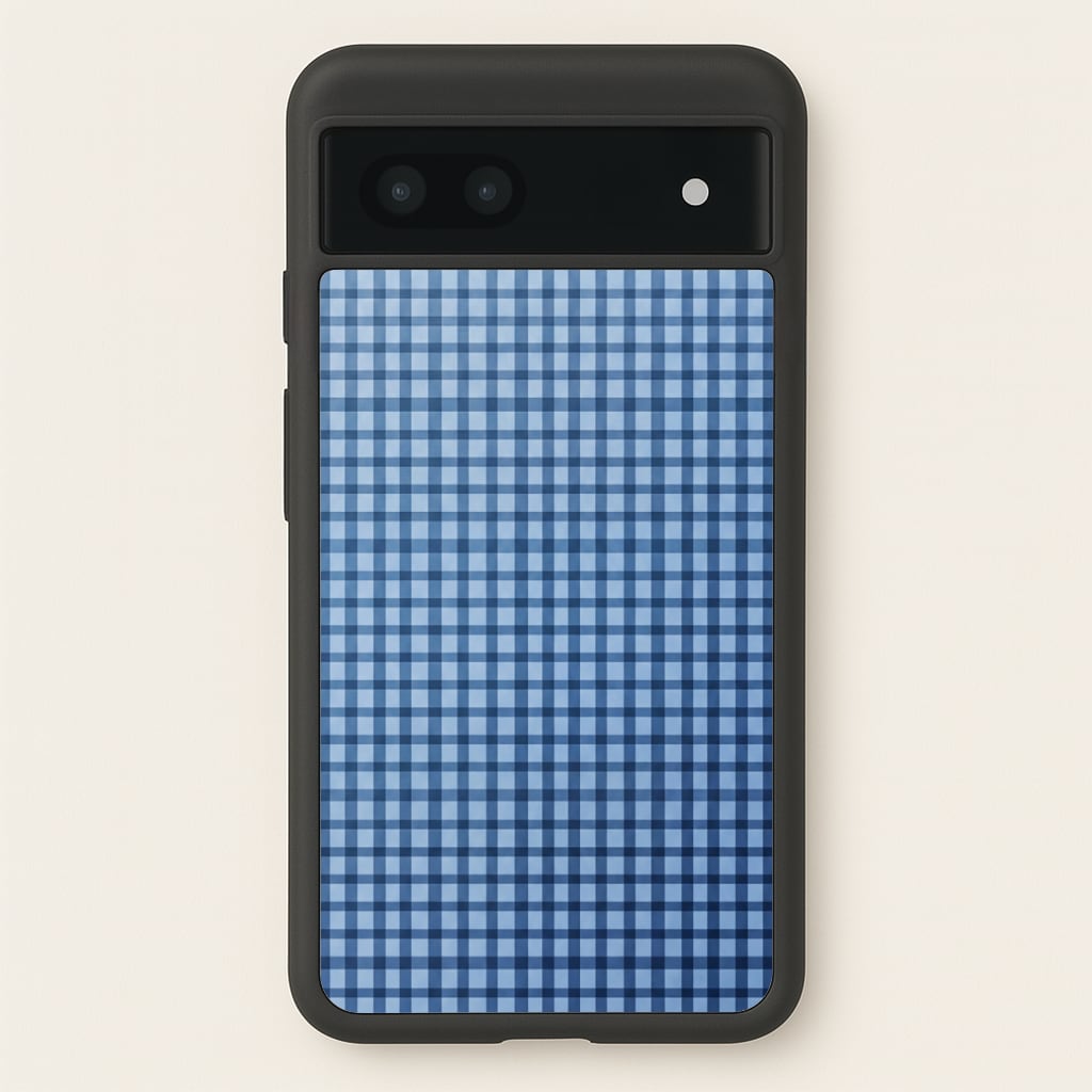 Back to Casics - Blue Gingham Weave Phone Case
