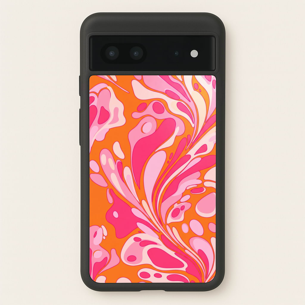 Orange Marble Swirl Phone Case