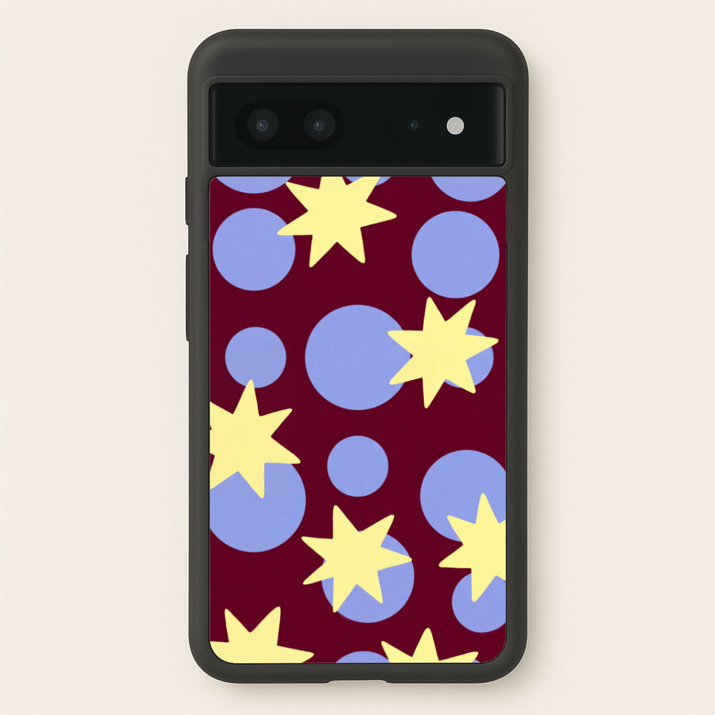 Butter Stars On Burgundy Phone Case