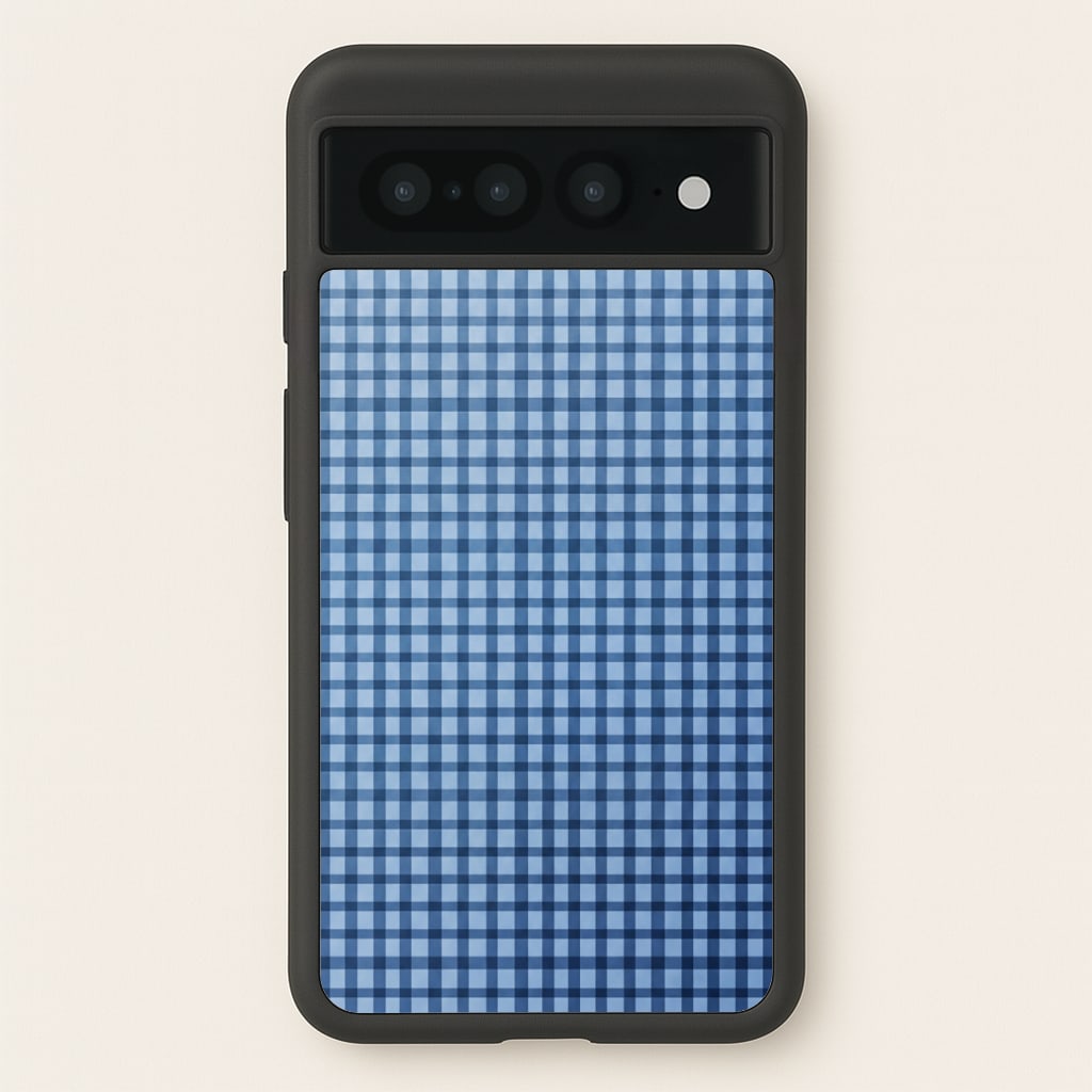 Back to Casics - Blue Gingham Weave Phone Case