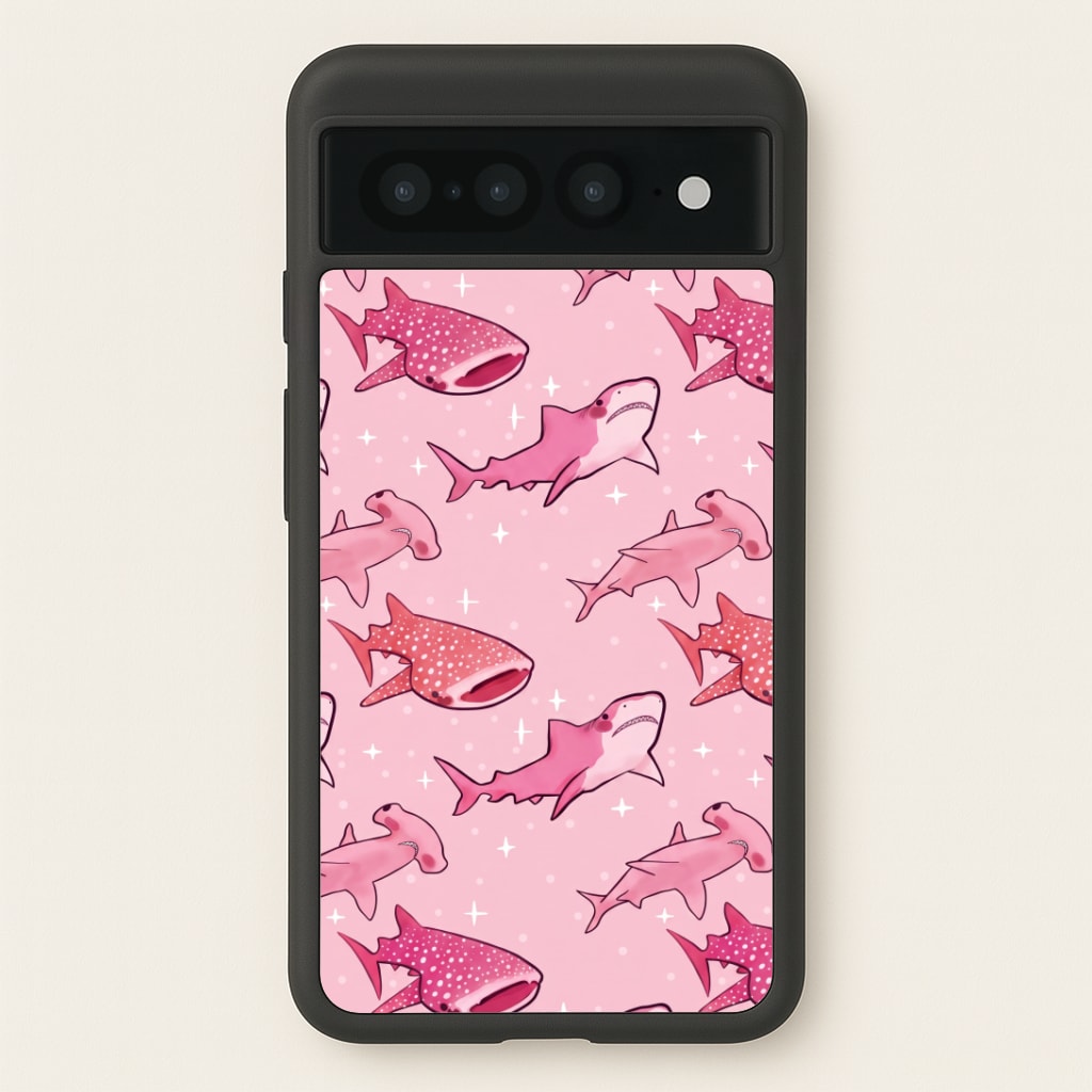 Pink Shark Pattern Phone Case