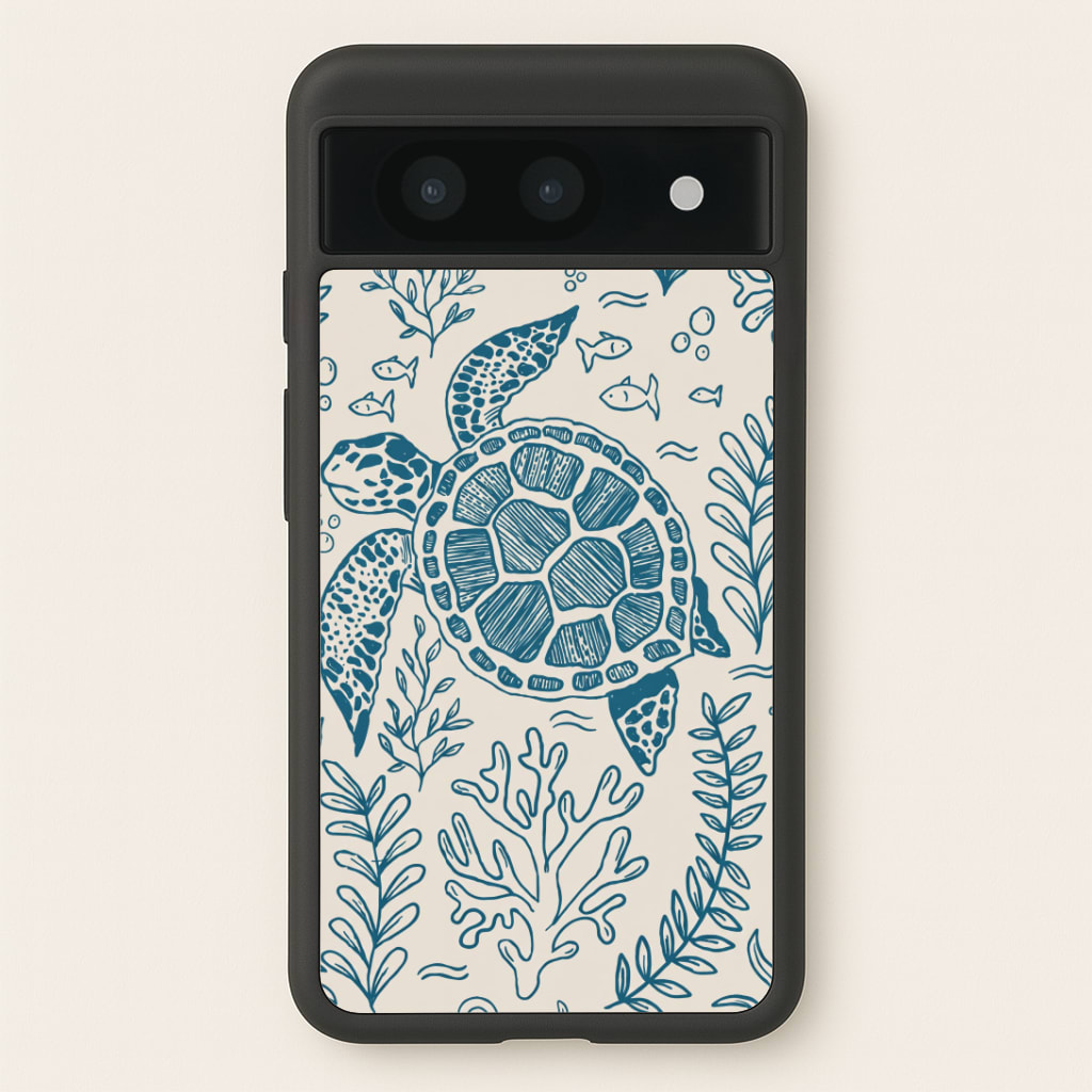Teal Turtle Reef Phone Case