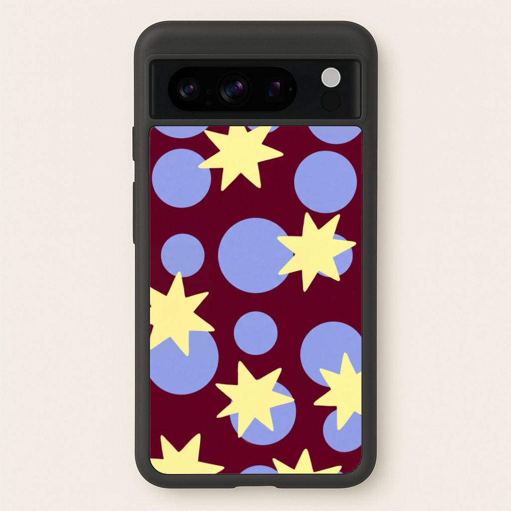 Butter Stars On Burgundy Phone Case