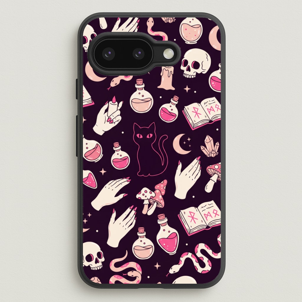 Black Witchy Doodles Phone Case