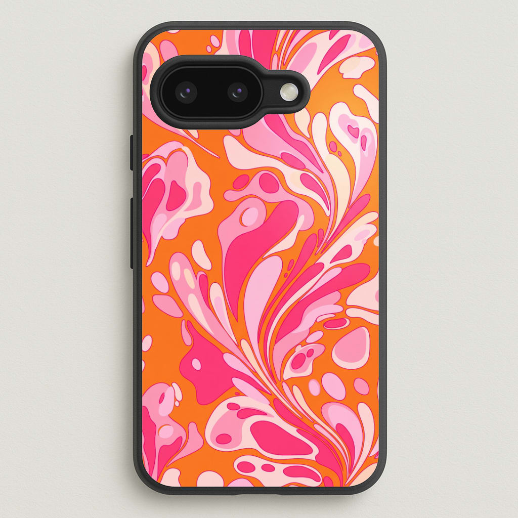 Orange Marble Swirl Phone Case