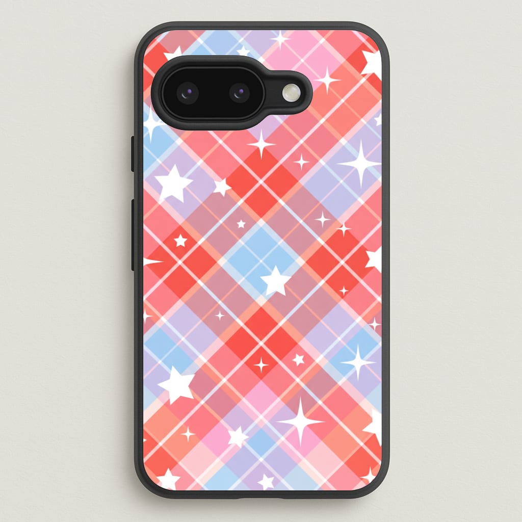 Coral Plaid Starfall Phone Case