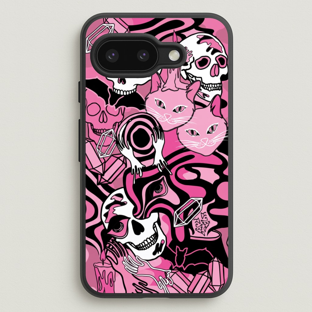 Pink Occult Doodle Collage Phone Case