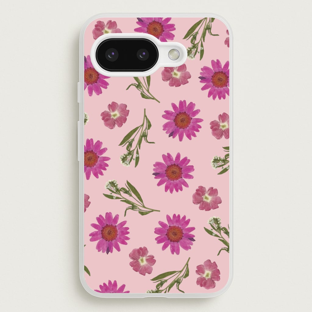 Pressed Pink Flowers Pattern Phone Case