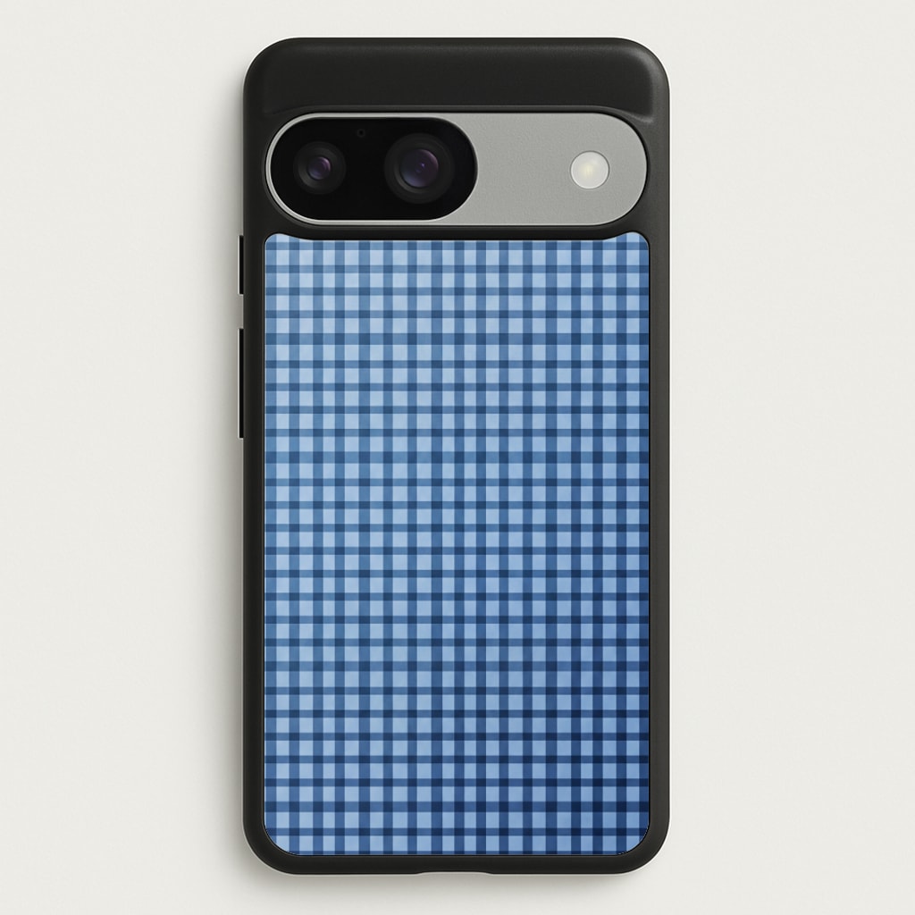 Back to Casics - Blue Gingham Weave Phone Case