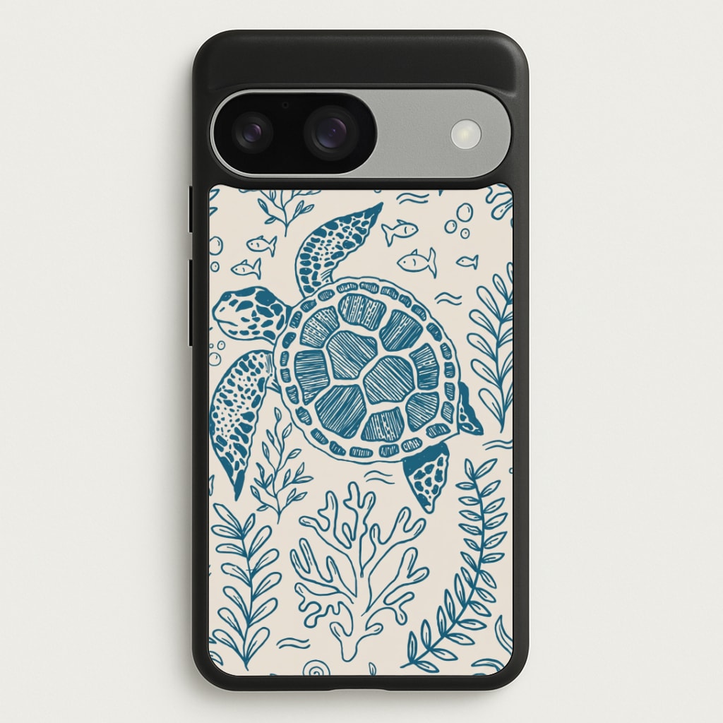 Teal Turtle Reef Phone Case