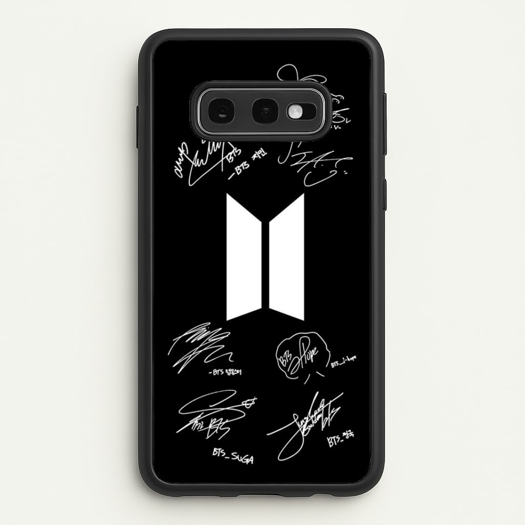 Black K-Pop Band Logo and Signatures Phone Case