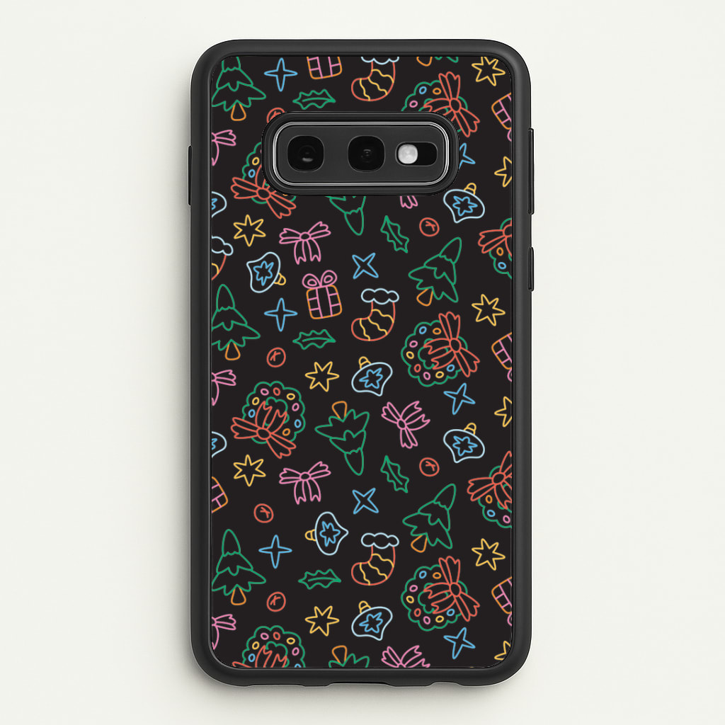 Neon Christmas Icons Pattern I Phone Case