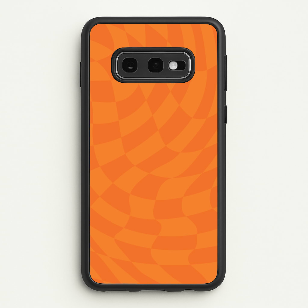 Orange Trippy Checkerboard Pattern Phone Case