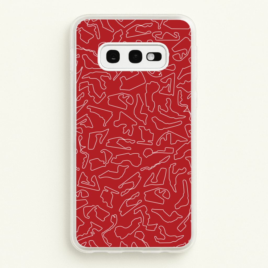 Track Outlines Red Phone Case