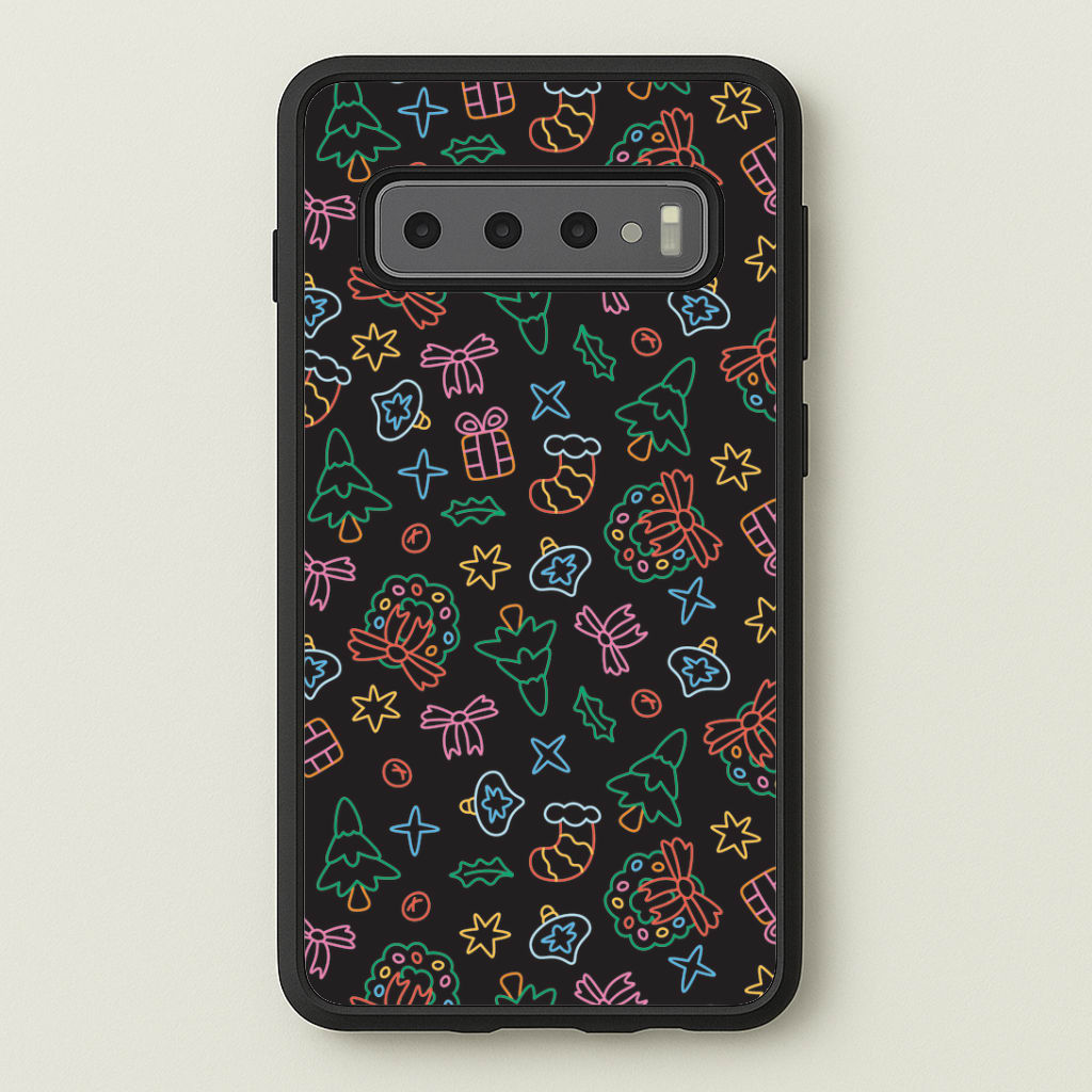 Neon Christmas Icons Pattern I Phone Case